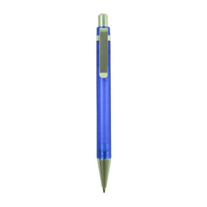 Blauer Kugelschreiber mit silbernen Details