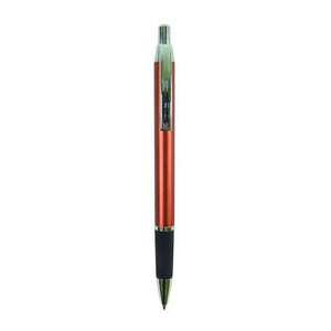 Moderner, roter Kugelschreiber mit silbernen und schwarzen Details