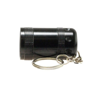 Schwarzer Schlüsselanhänger Taschenlampe von der Seite