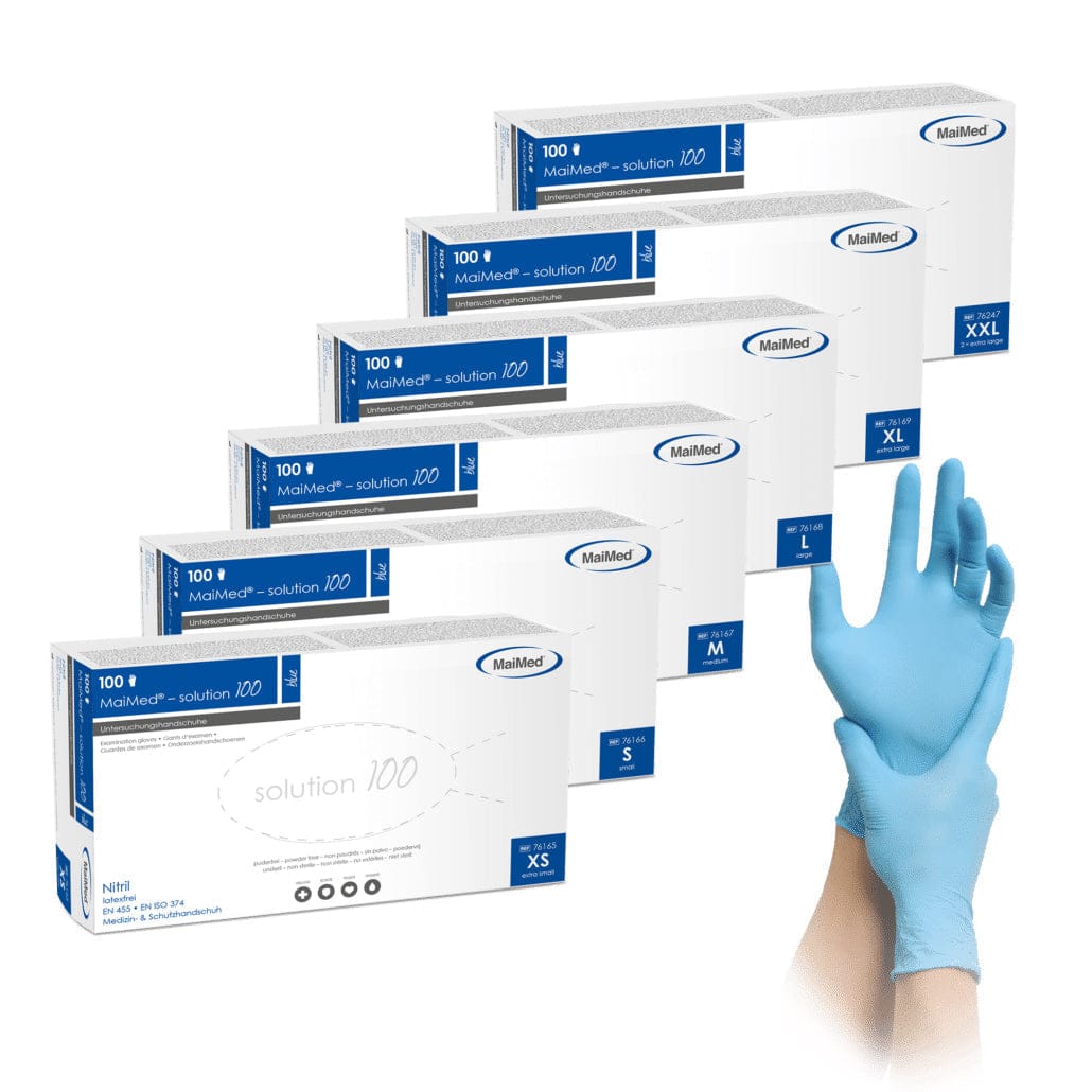 Verpackung von allen Grössen der Nitrilhandschuhe