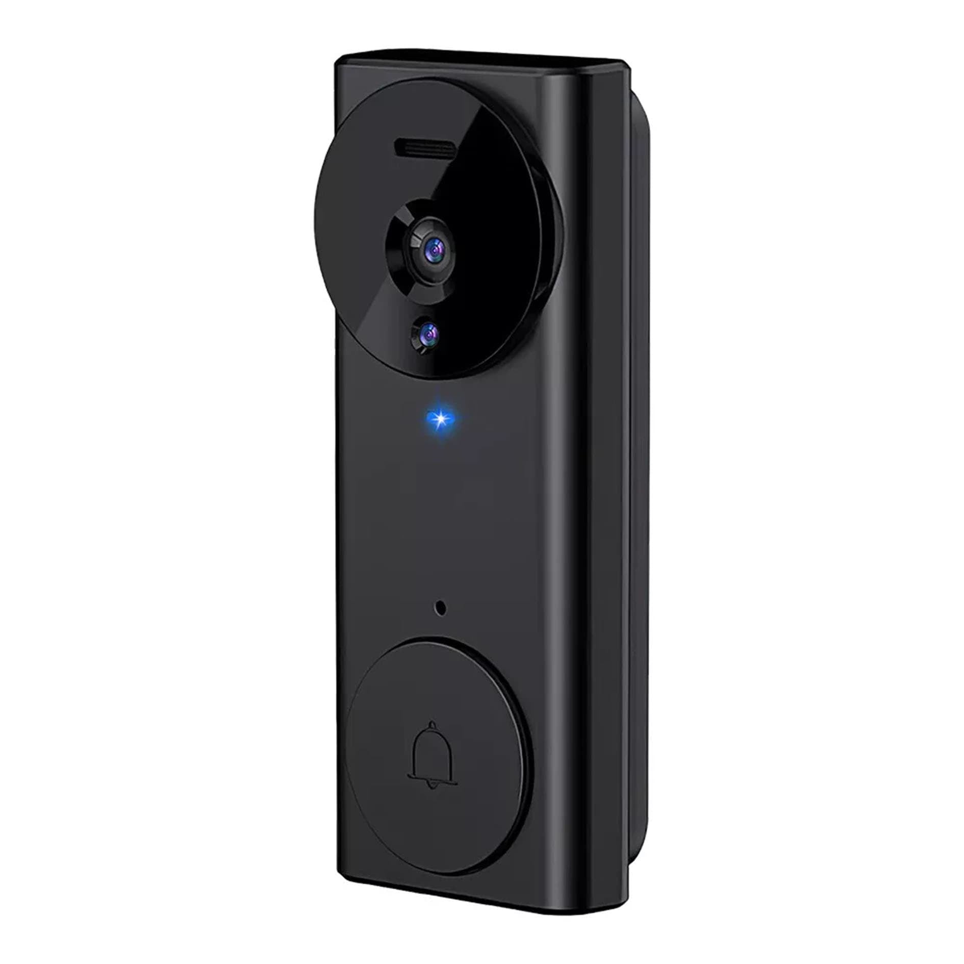 Schwarze, digitale Türklingel mit Kamera