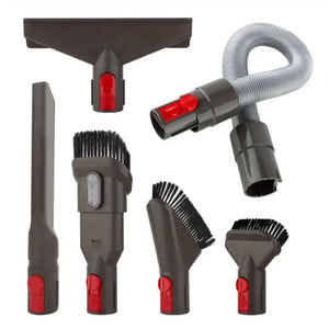 Zubehör-Set für Dyson-Staubsauger bestehend aus drei Bürsten, einem Rohr, einer breiten Polsterdüse und einer Fugendüse