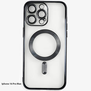 Transparente iPhone-Hülle mit schwarzer Umrandung für das iPhone 16 Pro Max