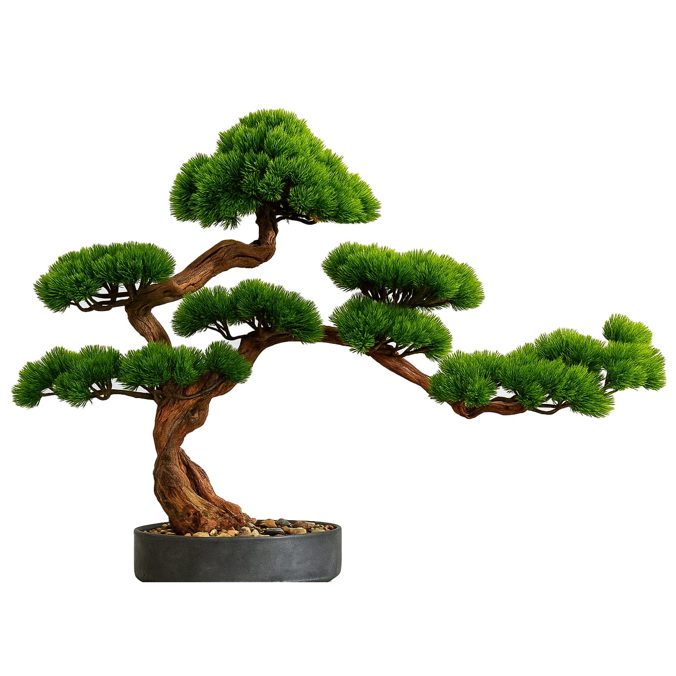 Japanischer Bonsai – 63 x 72 cm, künstlich, pflegeleicht, mit Dekostei –  novistore