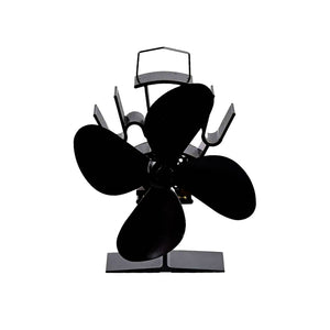Schwarzer Ofenventilator von vorne