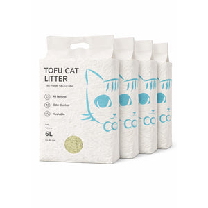 Vier Tofu-Katzenstreu-Beutel